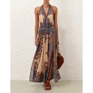 Zimmermann Ascension Plunge Halter Dress